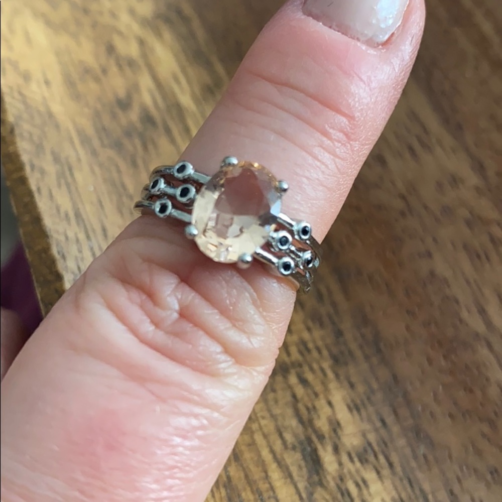 Morganite And Bezel Set Spinel Ring - Picture 10 of 15